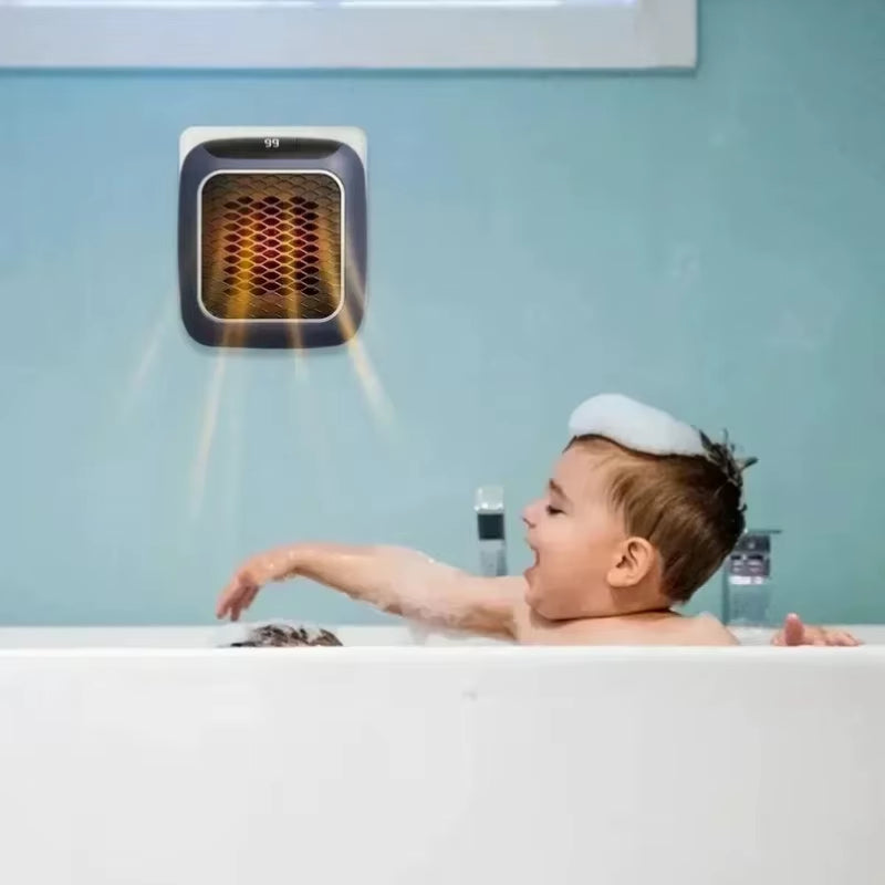 800W Mini Heater, PTC Ceramic Fast Heating Bathroom Heater with Remote Control, Wall Mounted Electric Heater for Indoor Use