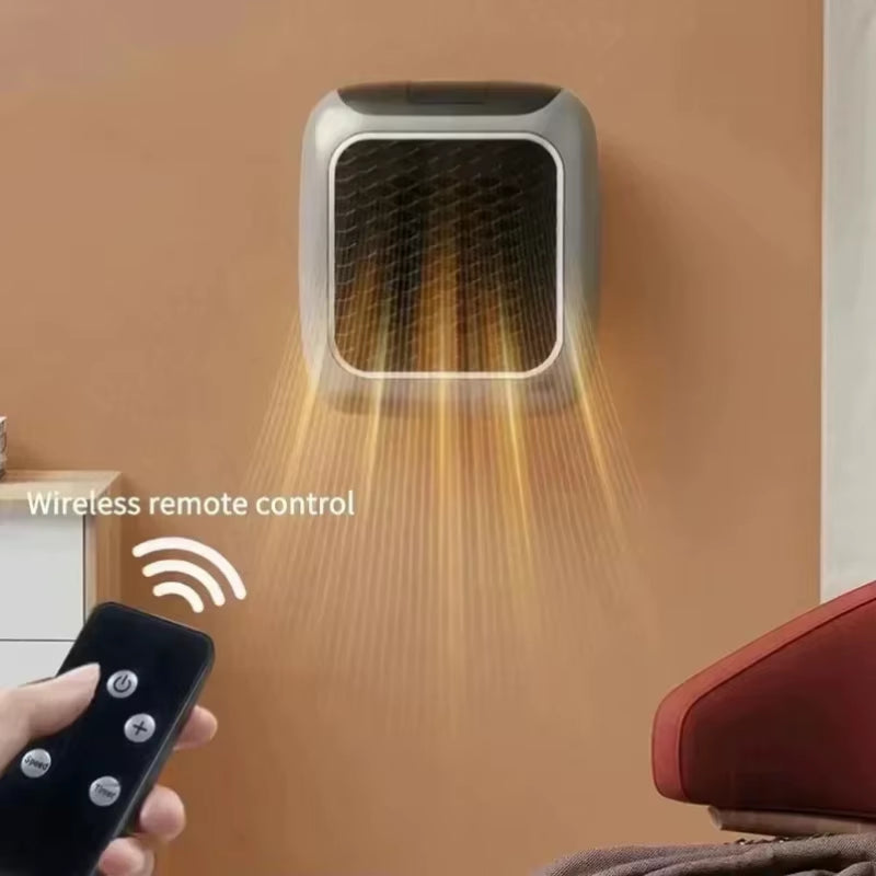 800W Mini Heater, PTC Ceramic Fast Heating Bathroom Heater with Remote Control, Wall Mounted Electric Heater for Indoor Use